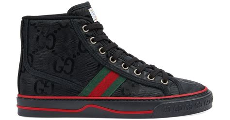 gucci sneakers black high top|Gucci sneakers dames.